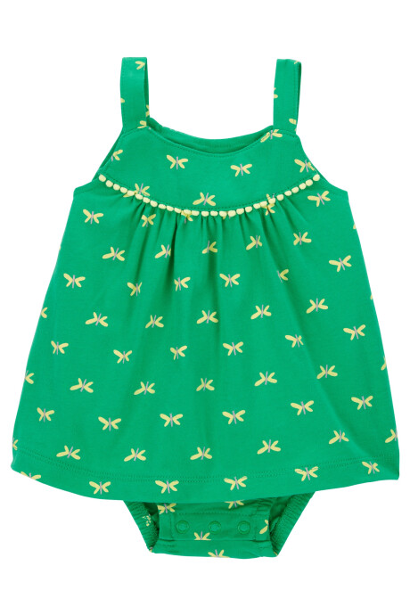 Vestido body de algodón diseño mariposas Sin color