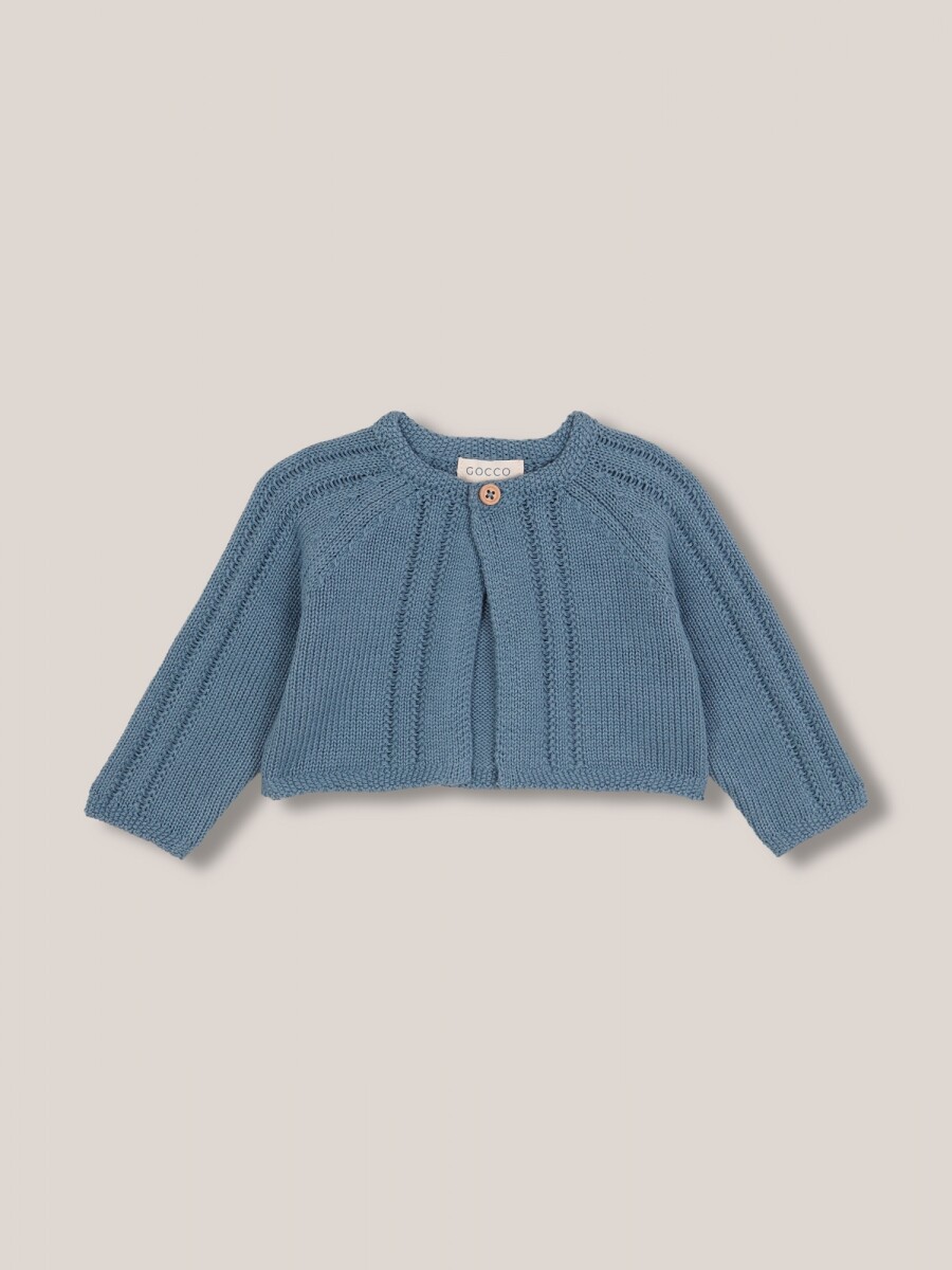 Chaqueta De Punto Azul Claro