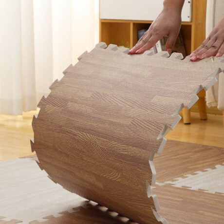 Set X20 Tatami Alfombra Piso Encastre Simil Madera Oscura