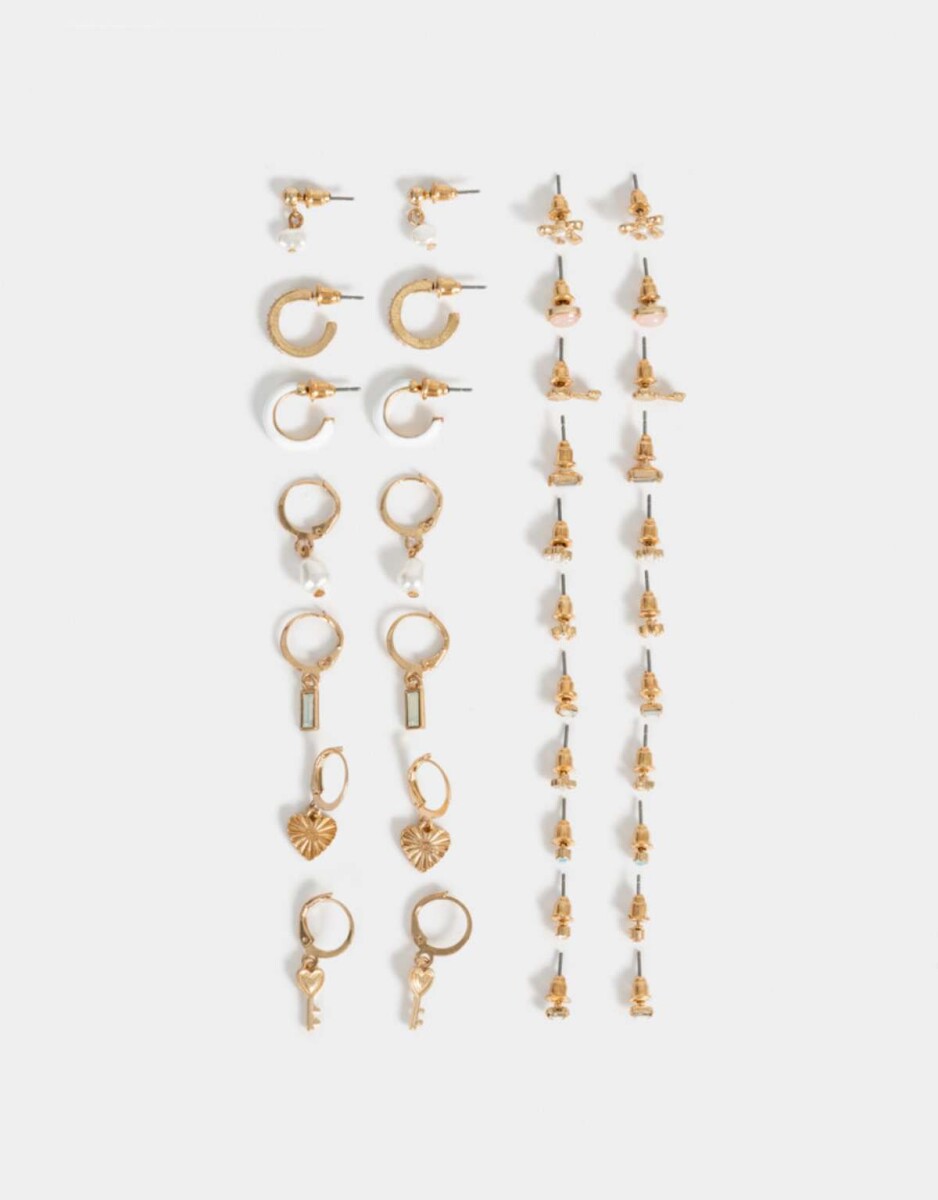 Sets De Aros Con Strass - Dorado 
