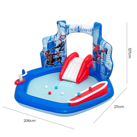 Centro De Juegos Piscina Spiderman Bestway Tobogán Centro De Juegos Piscina Spiderman Bestway Tobogán