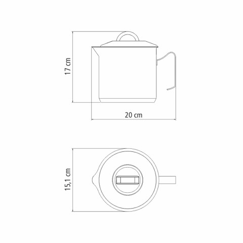Hervidor acero inox ø14cm. 2,0 lts. "solar" TF1690