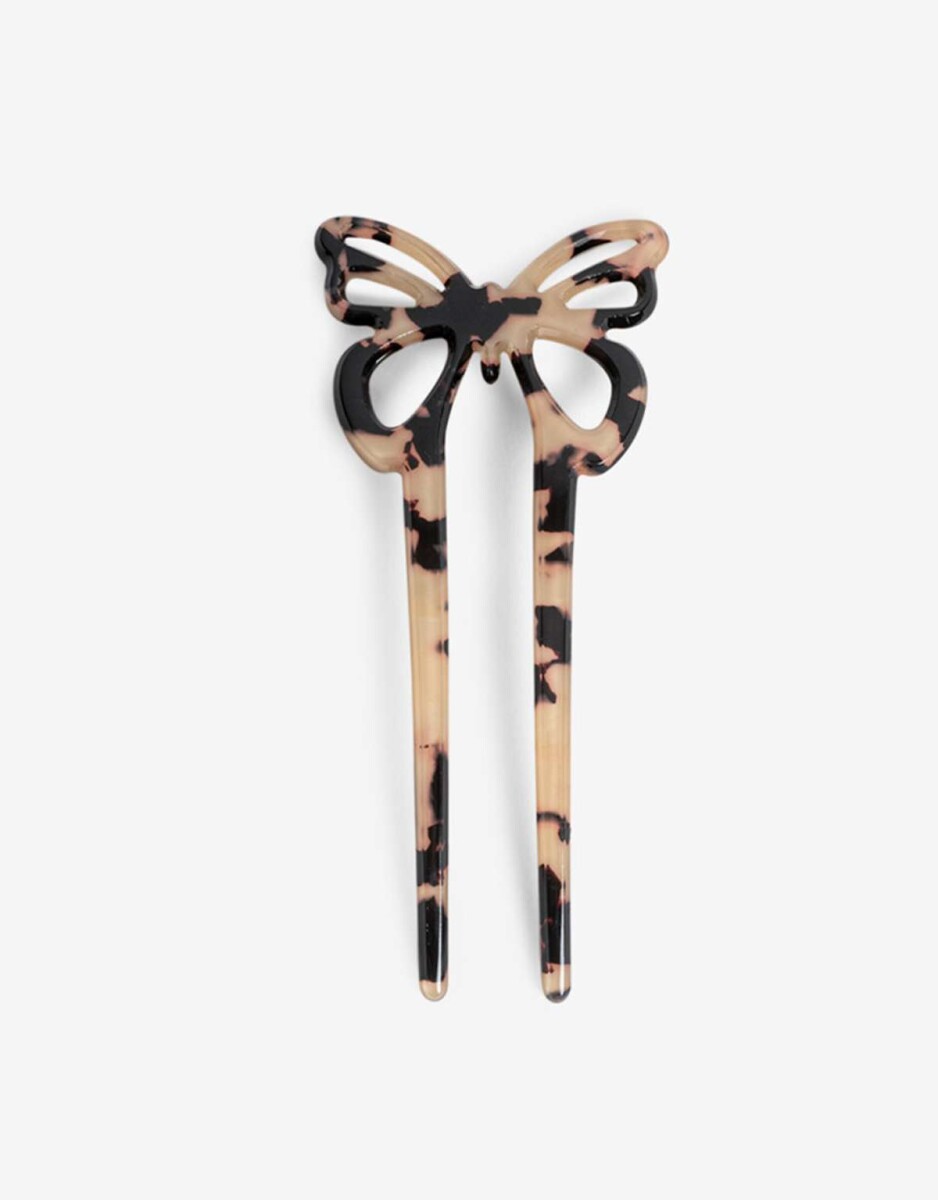 Peineta Acrílico Mariposa - Marron Carey 