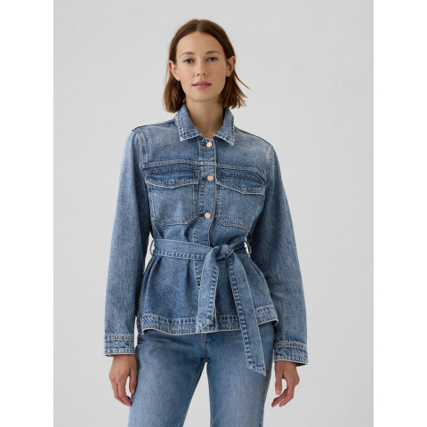 BELTED FEATHERWEIGHT JACKET MED WARREN MEDIUM WASH