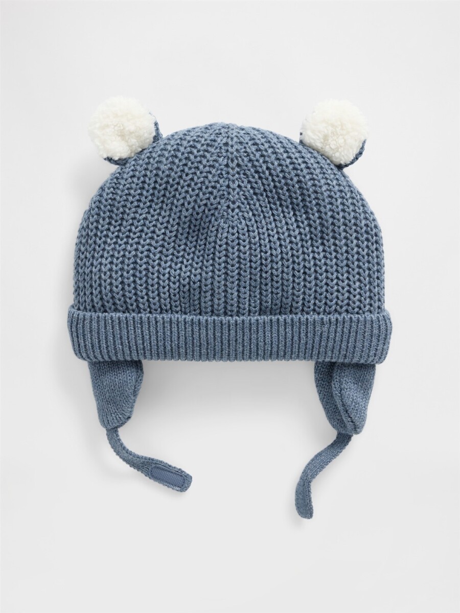 Gorro Con Corderito Bebé - Blue Heather 