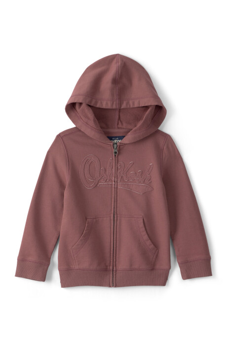 Campera de algodón, marrón, con capucha y logo Campera de algodón, marrón, con capucha y logo