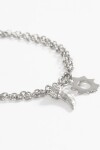 Pulsera cadena dijes acero plateado