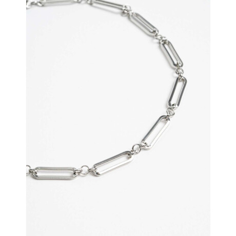 Collares Cortos Metal Plateado Rodio