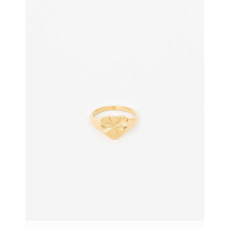 Anillo De Acero Corazón Dorado