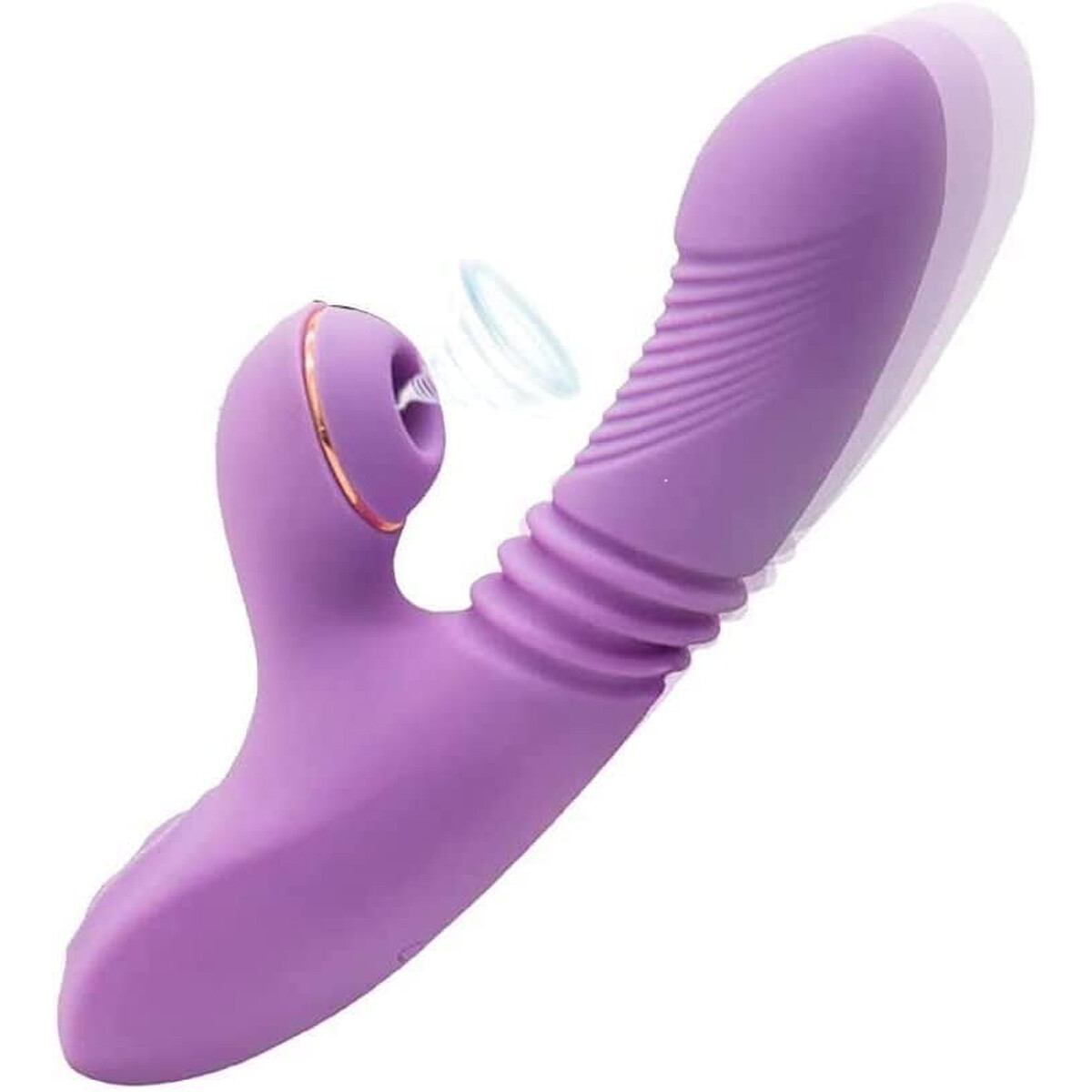 Estimulador Sube y Baja Con Succión 3 En 1 USB - Violeta 