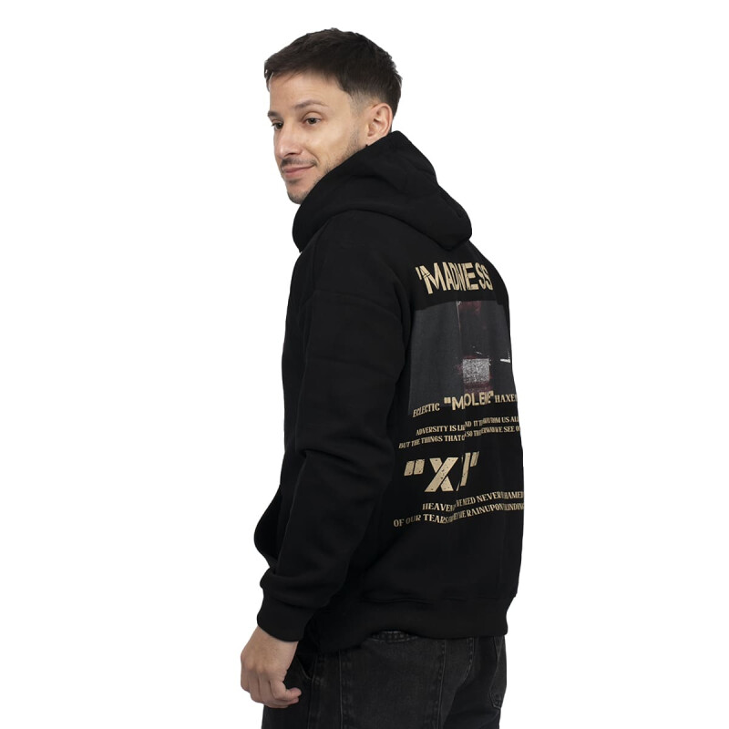 CANGURO ACTIVE HODDIE CON ESTAMPA Unisex - XC05 Negro