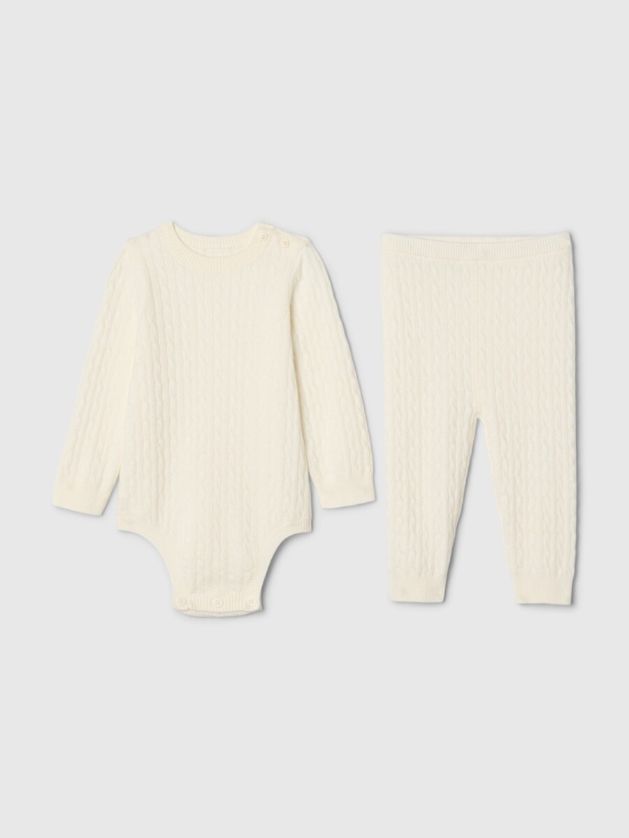 Set Bodie Y Pantalon Bebé - Ivory Frost 