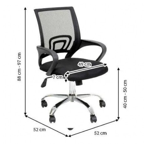 SILLA DE ESCRITORIO MALLADA CON SOPORTE LUMAR - NEGRO Silla De Escritorio Mallada Con Soporte Lumbar Negra