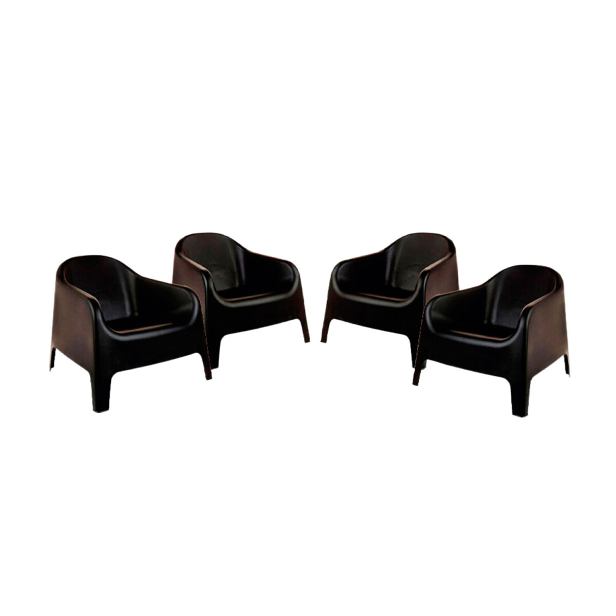 Set de 4 Sillas Plastico Skarpo Jardin - Negro 