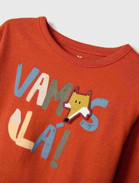 CAMISETA INFANTIL CON ESTAMPA NARANJA