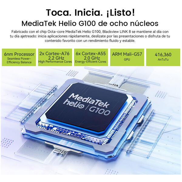 Tablet Blackview Link 8 12gb Ram 256gb Teclado Mouse AZUL