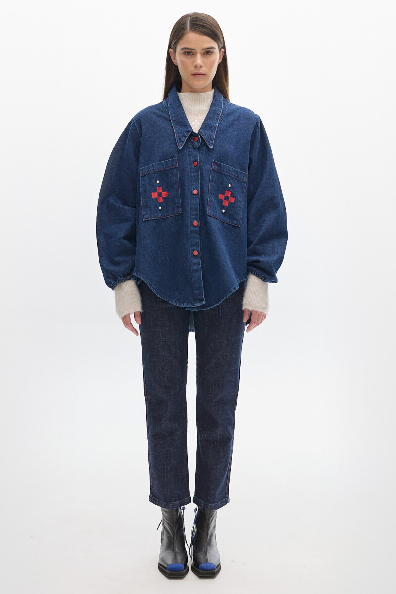 Camisa Cisne Denim Deep Blue