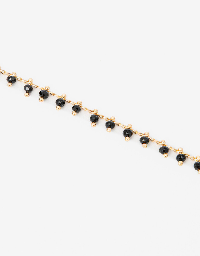 Pulseras Flexibles Color Pulsera Metal Y Beads - Dorado