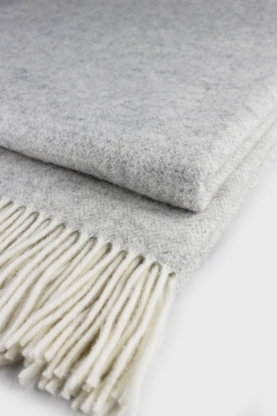 Manta 100% Lana Gris Claro