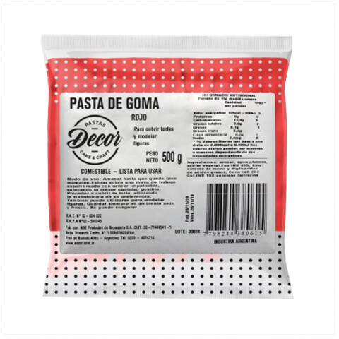 Pasta de Goma Rojo 500 g Pasta de Goma Rojo 500 g