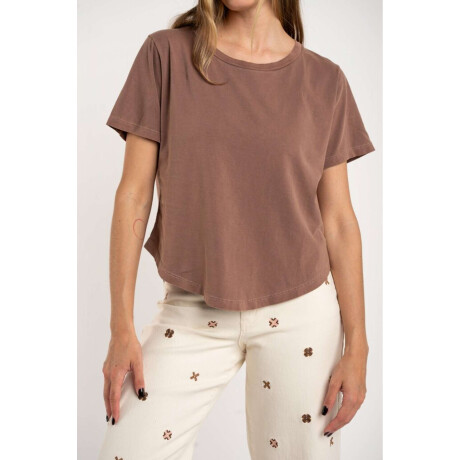 Remera Algodon Lavado Marron