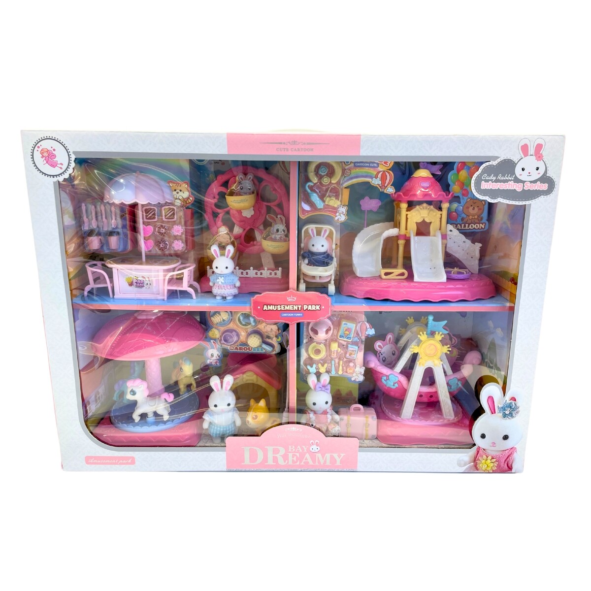 Playset Conejos Bay Dreamy 4 Escenarios con Accesorios 