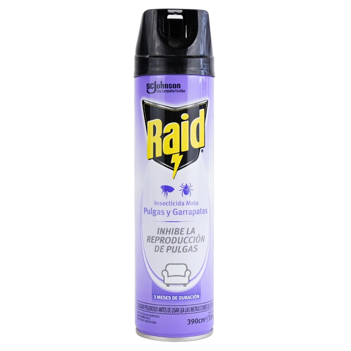 Insecticida Raid mata pulgas y garrapatas 390cc 