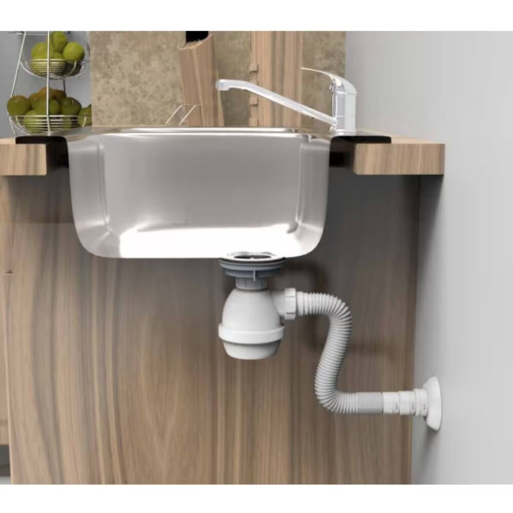 Sifón botella plástico universal Blukit blanco Sifón Botella Plástico Universal Blukit Blanco