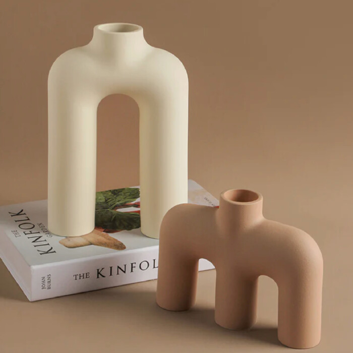 Jarrón Deco Teo Beige