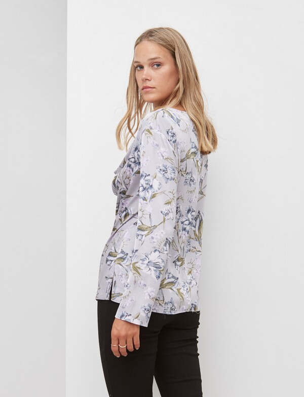 Blusa Saten Printed LAVANDA/MULTI