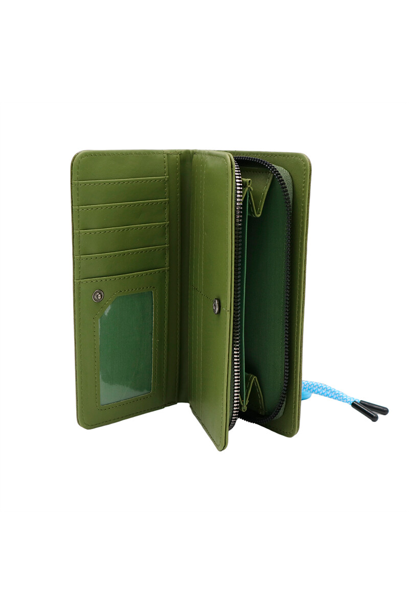 Billetera Trendy con llavero Verde