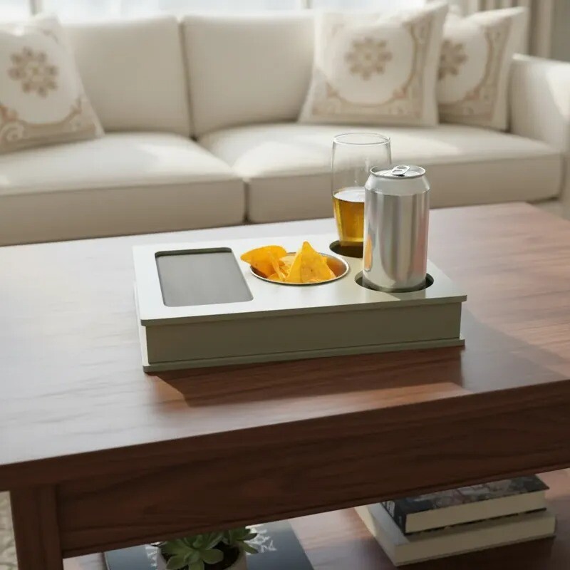 Bandeja de madera para picada con posavasos y bowl - Color fendy Bandeja de madera para picada con posavasos y bowl - Color fendy