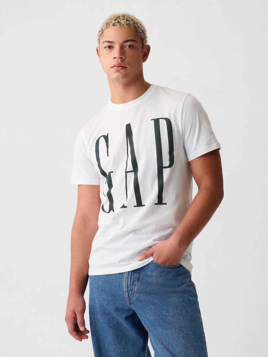 Remera Logo Gap Manga Corta Hombre - White V2 Global 