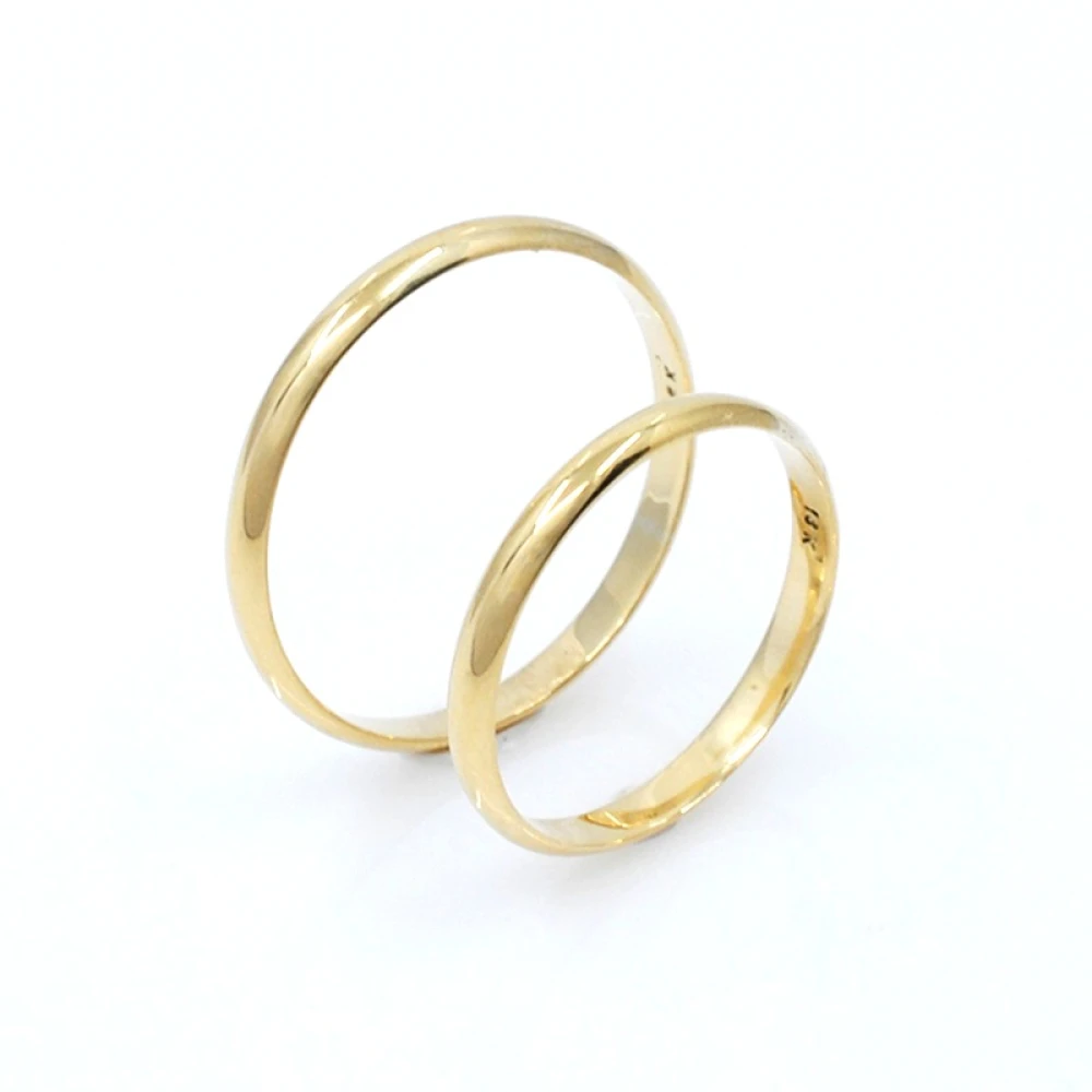 Par De Alianzas Oro 18 K amarillo bombé clásico 2,5 mm Par De Alianzas Oro 18 K amarillo bombé clásico 2,5 mm