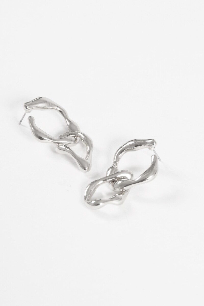 Aros doble irregular plateado