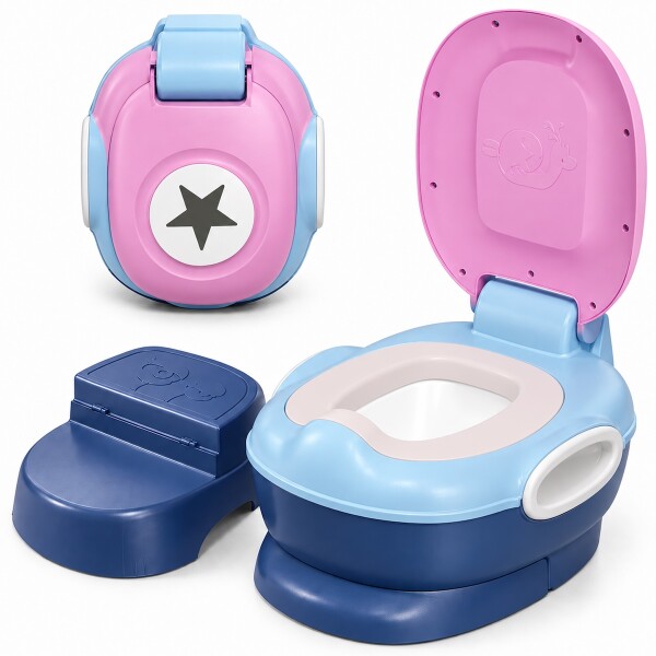 Pelela inodoro para bebes y niños con tapa y asiento infantil IMBACK Color Azul y Violeta Pelela inodoro para bebes y niños con tapa y asiento infantil IMBACK Color Azul y Violeta