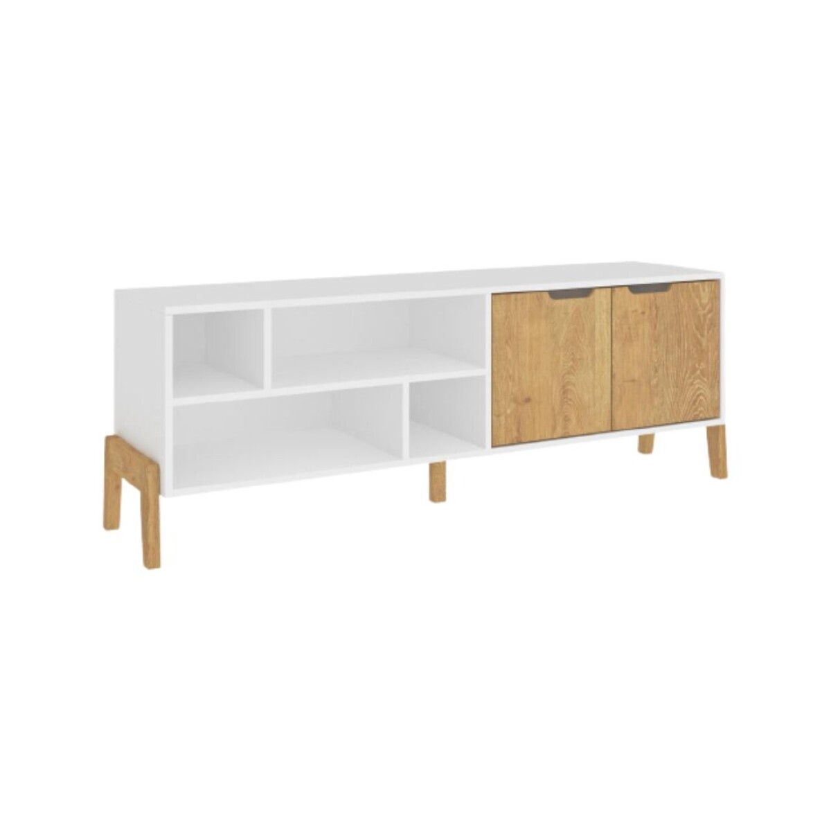 Rack mueble para televisión combinado con madera blanco wood - 1603BLANCOWOOD 