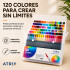 Set De 120 Marcadores Doble Punta Tipo Pincel Acuarelables Transparente