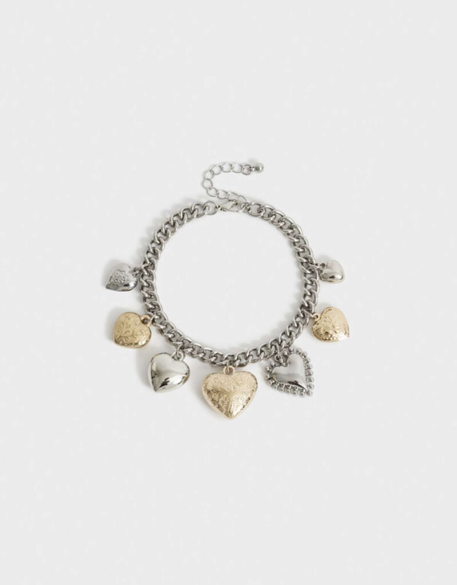 Pulsera Multidijes Corazones - Combinacion Bicolor 