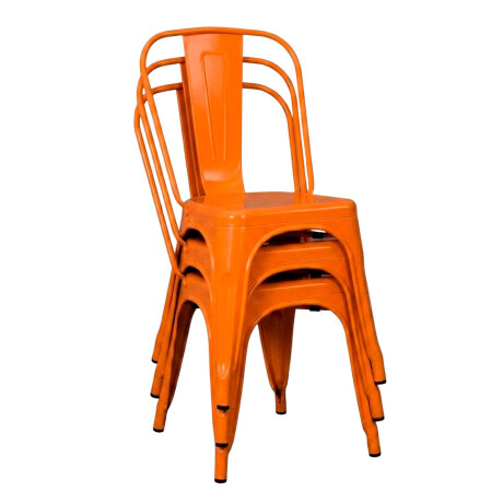 Silla Tolix Metálica Acero Industrial Sandman Comedor Naranja