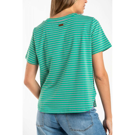 Remera Algodón A Rayas Verde
