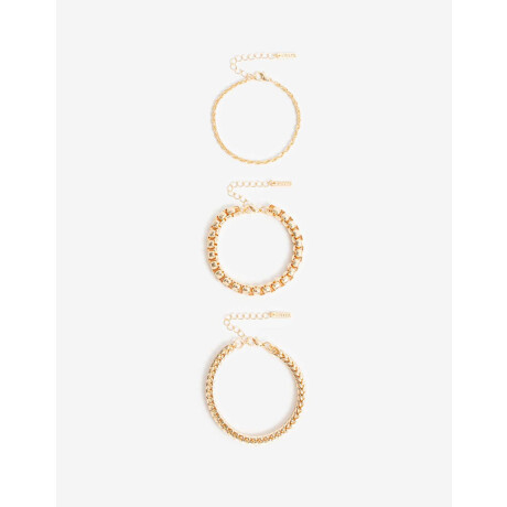 Set De Pulseras Flexibles Dorado