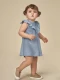 Vestido De Punto Con Tiras Bordadas Plomo