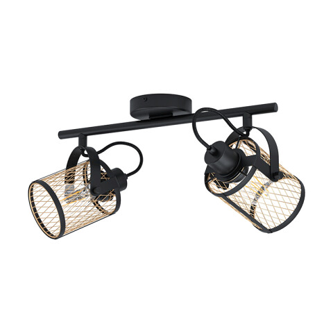 Spot de 2 luces E27 pantallas reja rombo DELLOW EG4095