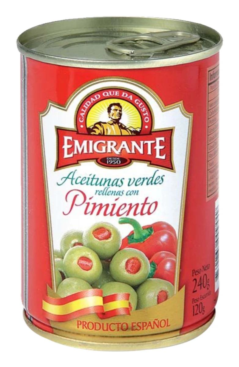 ACEITUNA RELL C/PIMIENTO 120/240G EL EMIGRANTE 