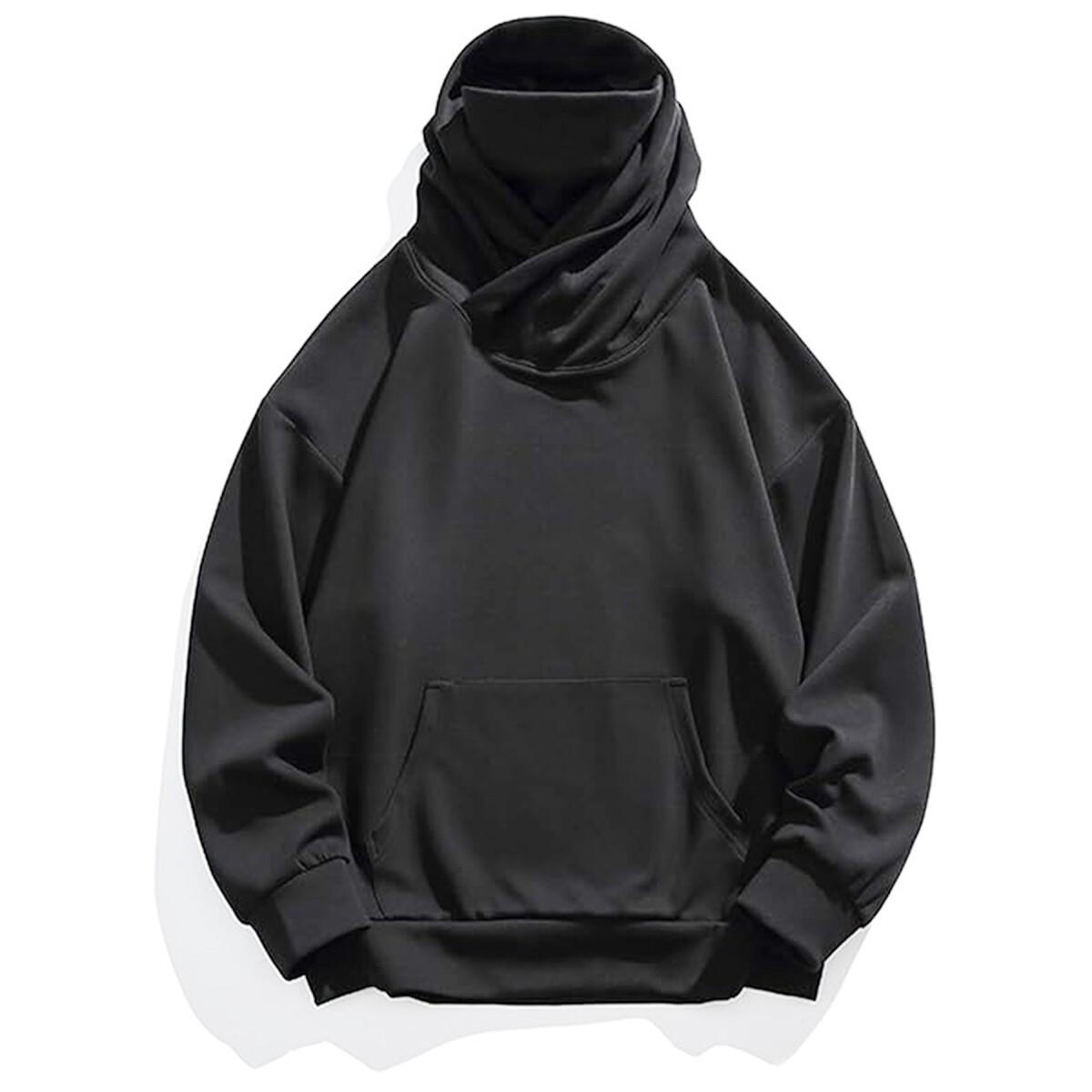 Canguro Buzo OverSize Capucha Cuello Frio Invierno Unisex - Color Negro Talle L 
