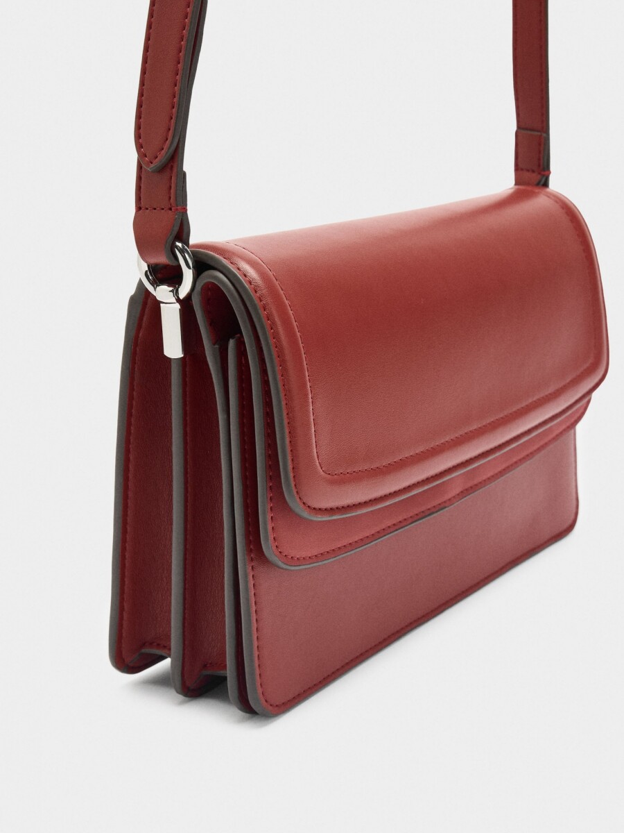 Bolso Bandolera Con Solapa Doble rojo