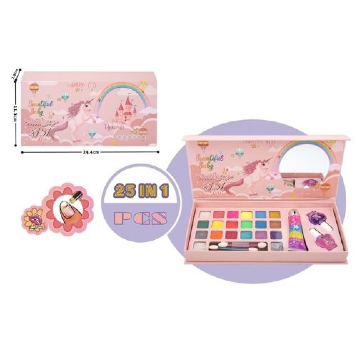 Petaca de maquillaje 25 en 1 Unicornio - Petaca De Maquillaje 25 En 1 Unicornio 