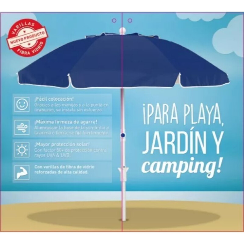 Sombrilla Playa Zaka 1,8 mts C/tirabuzon Y Corta Viento Celeste! Sombrilla Playa Zaka 1,8 mts C/tirabuzon Y Corta Viento Celeste!