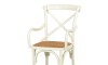 Silla de Abedul cruceta con apoyabrazos Blanco